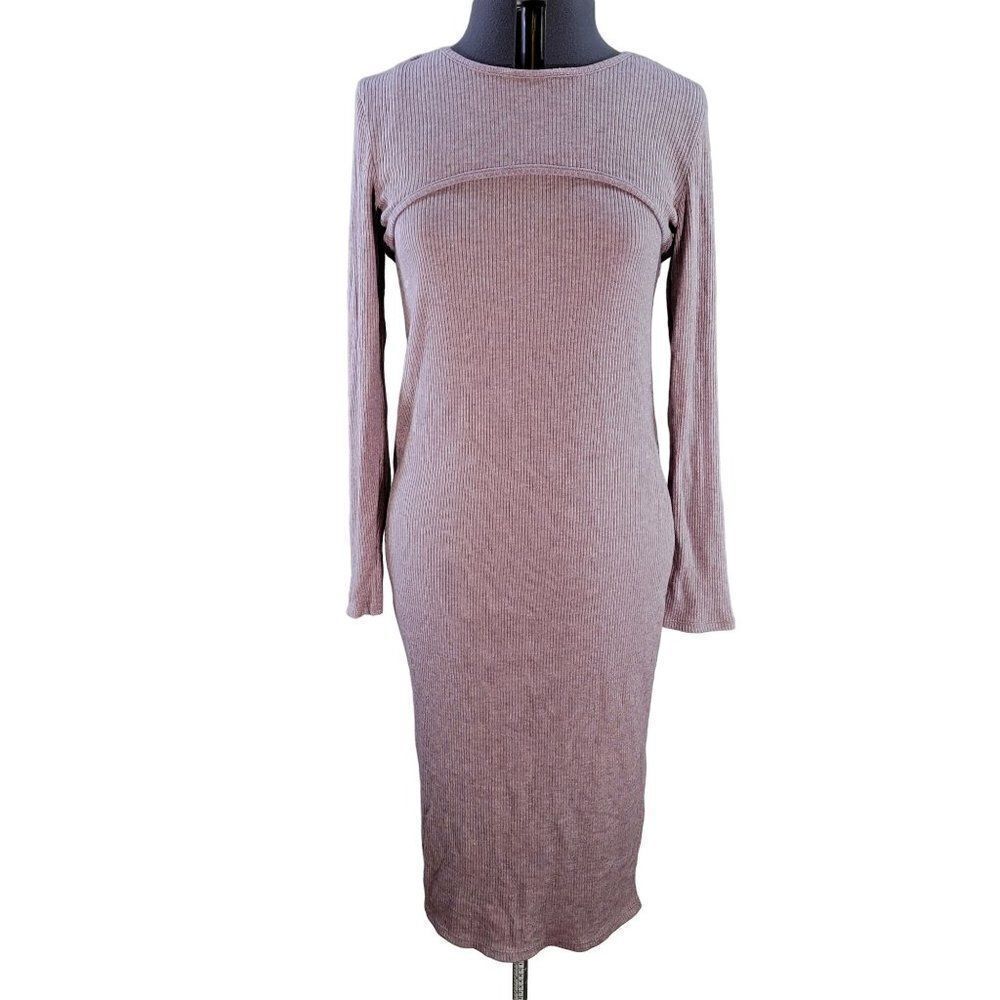 Wild Fable Mauve Bodycon Sweater Dress & Shrug Set Sz XXL